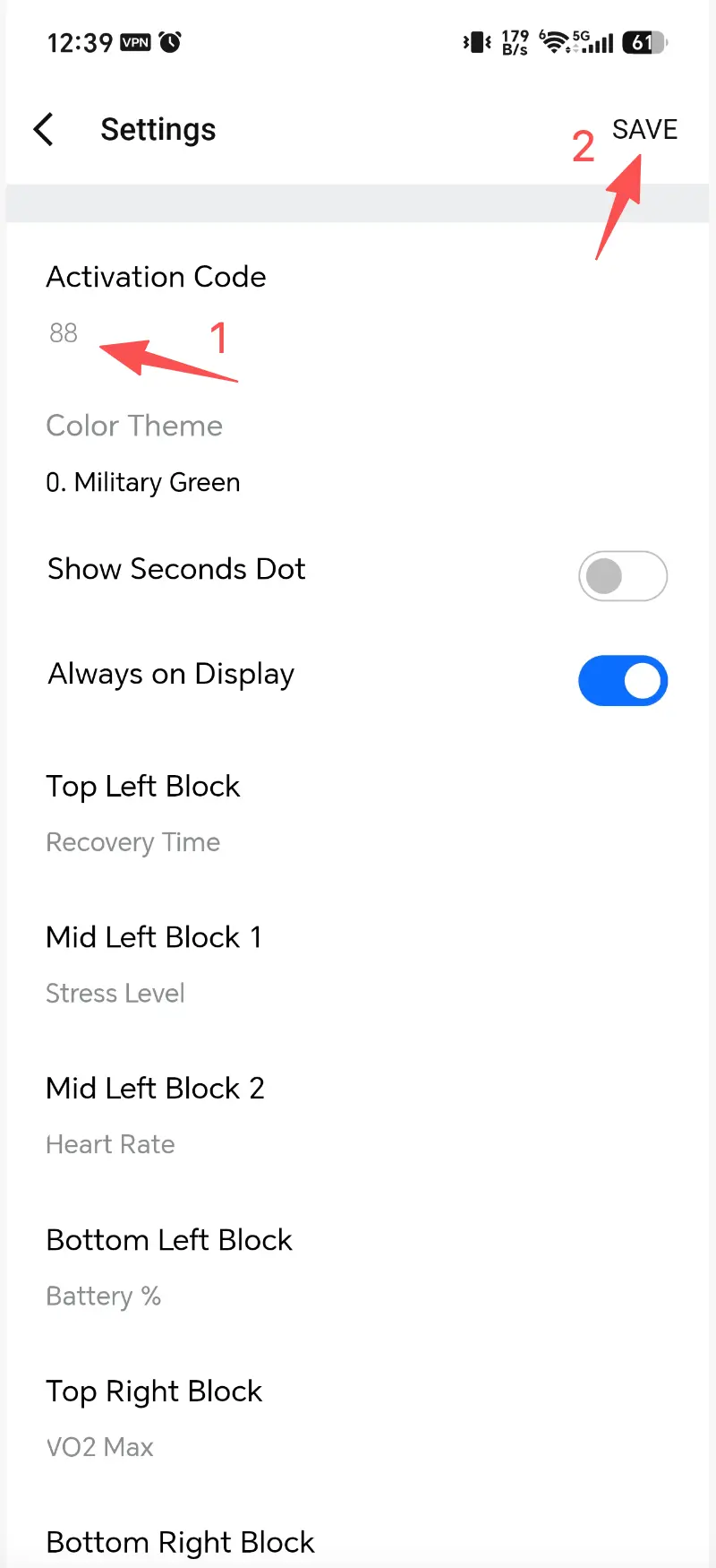 Enter 88 in Settings
